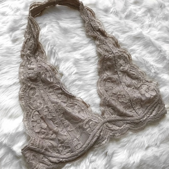 >>LAST<< Sasha Lace Halter Bralette - Taupe - Picture 2 of 8